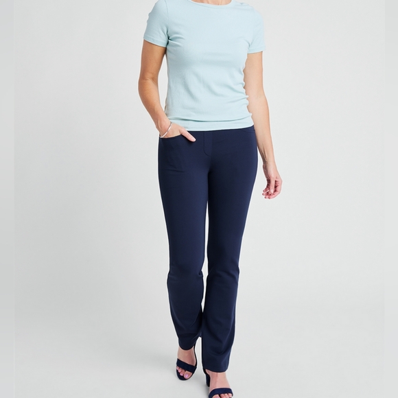 Betabrand Straight Leg Dress Pant Yoga Pants Navy Size Medium - Picture 3 of 9